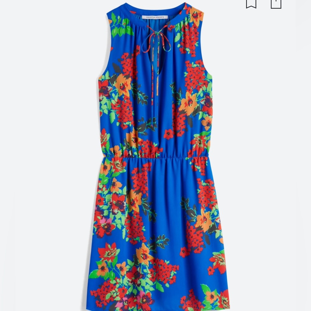 Collective Concepts Dress, Blue Floral Print, Large